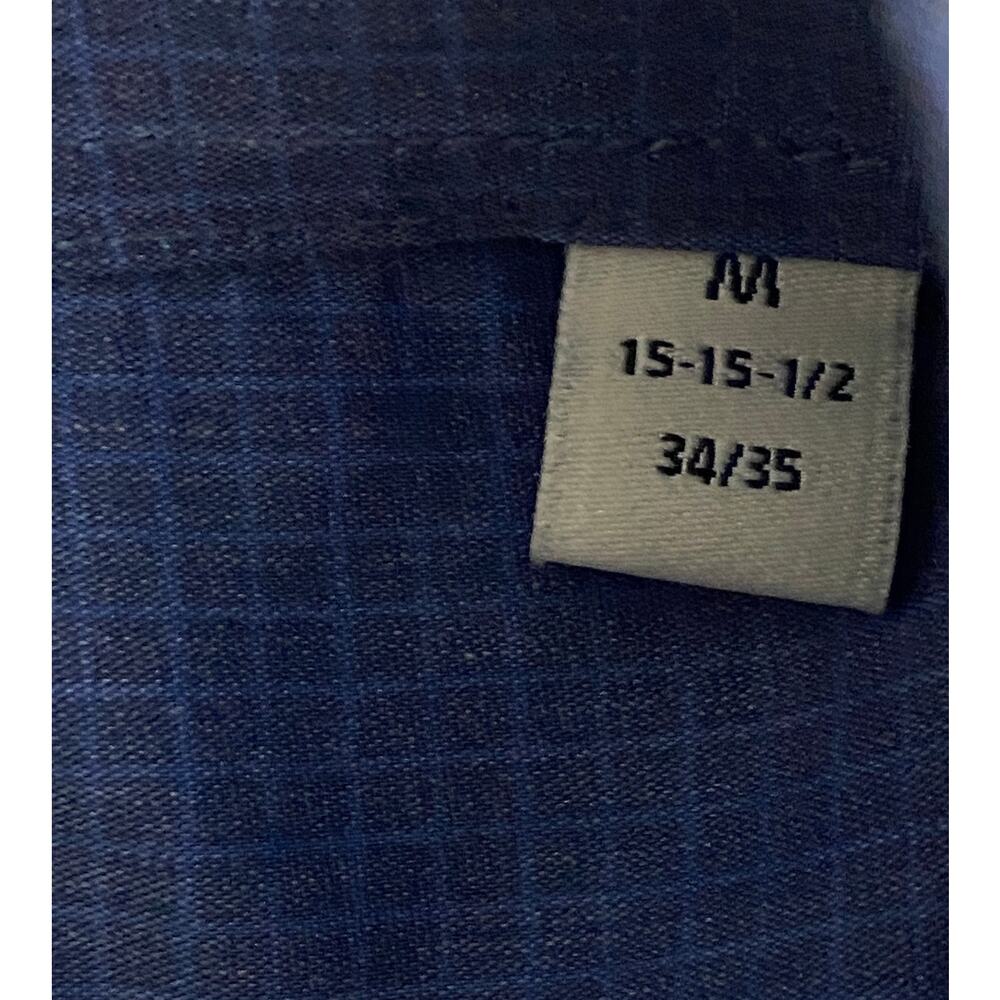 Lucky Brand Dress Shirt Men's 15-15.5 34/35 Slim Fit Blue Geo Print Stretch NEW - Picture 9 of 14